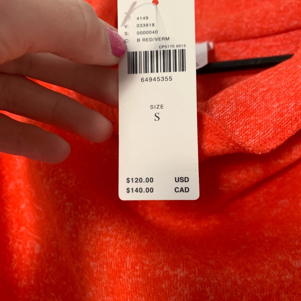 Anthropologie Daily Practice Vibrant Orange Long Sleeve So Soft Dress - Picture 3 of 11